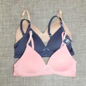 LALA Size 30A Wire Free Lightly Padded Bra Lot of 3